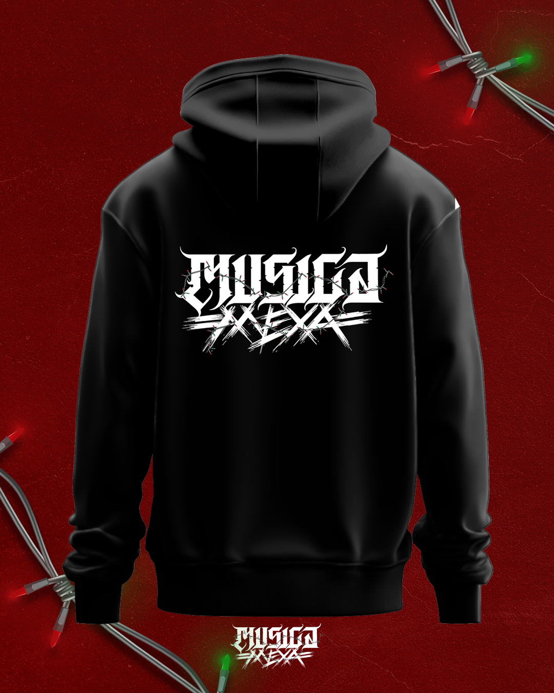 Hoodie navideña MÚSICA MEXA frente